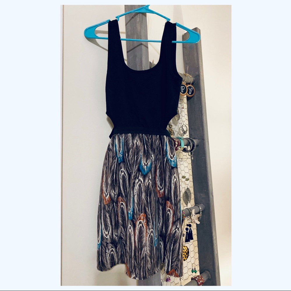 Charlotte Russe | Feather & Cut Out | Mini Dress
